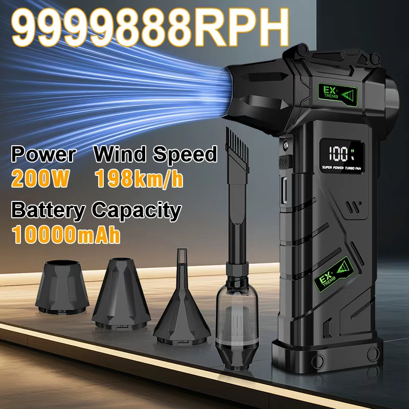 Leaf Blower Cordless - Мощный беспроводной турбовентилятор 9999888RPH с USB-зарядкой,