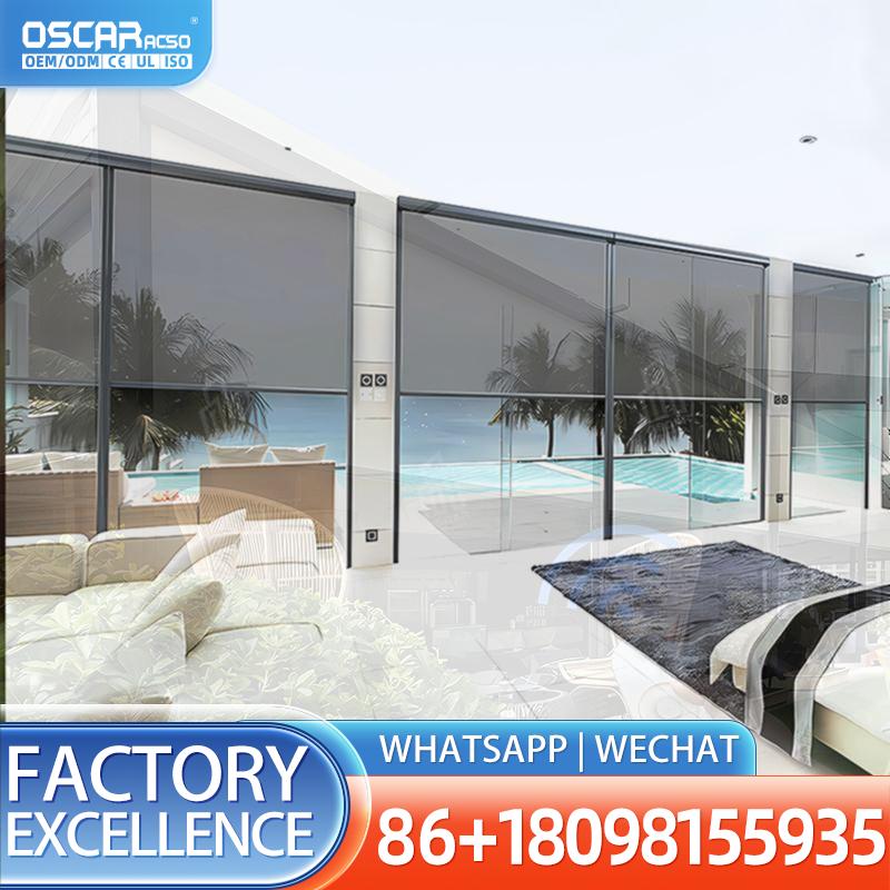 Outdoor Power Roller Shades - Электрические вертикальные рулонные шторы с электроприводом,
