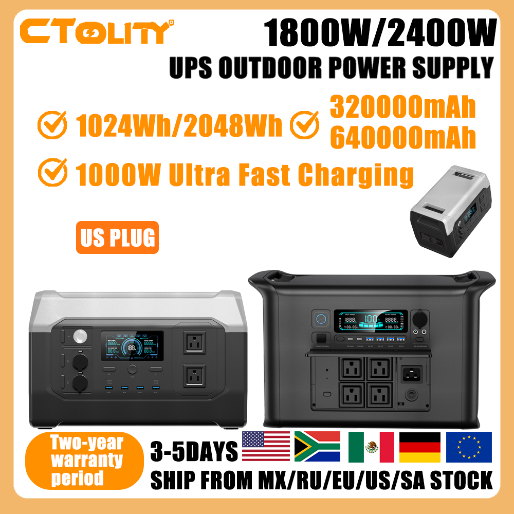 Ups Power Supply Outdoor - Портативная электростанция CTOLITY XP1000/AP2000 черная, 1800