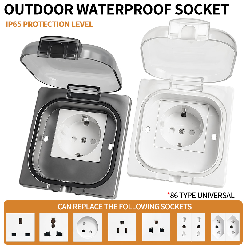 Outdoor Power Port - Водонепроницаемая уличная розетка IP65, настенная панель