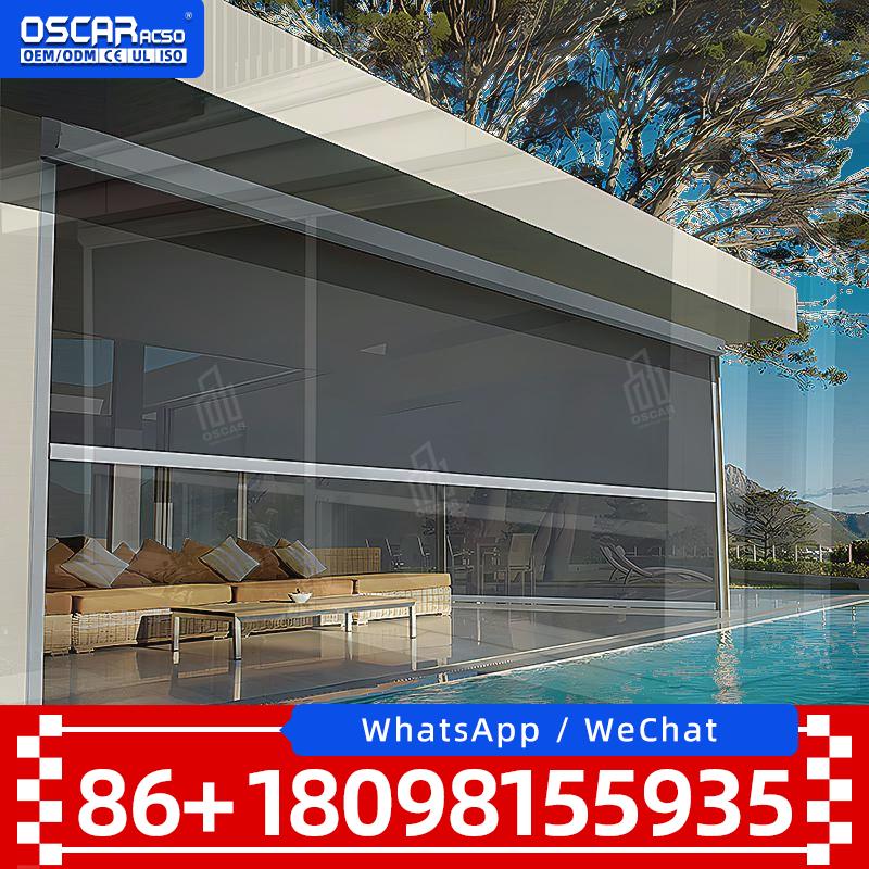 Современный электрический алюм – обзор и цена Outdoor Power Roller Shades