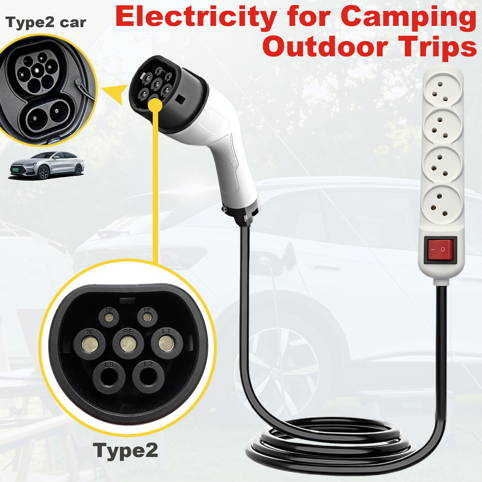 Адаптер для разрядки Type2 V2L – обзор и цена Outdoor Power Port